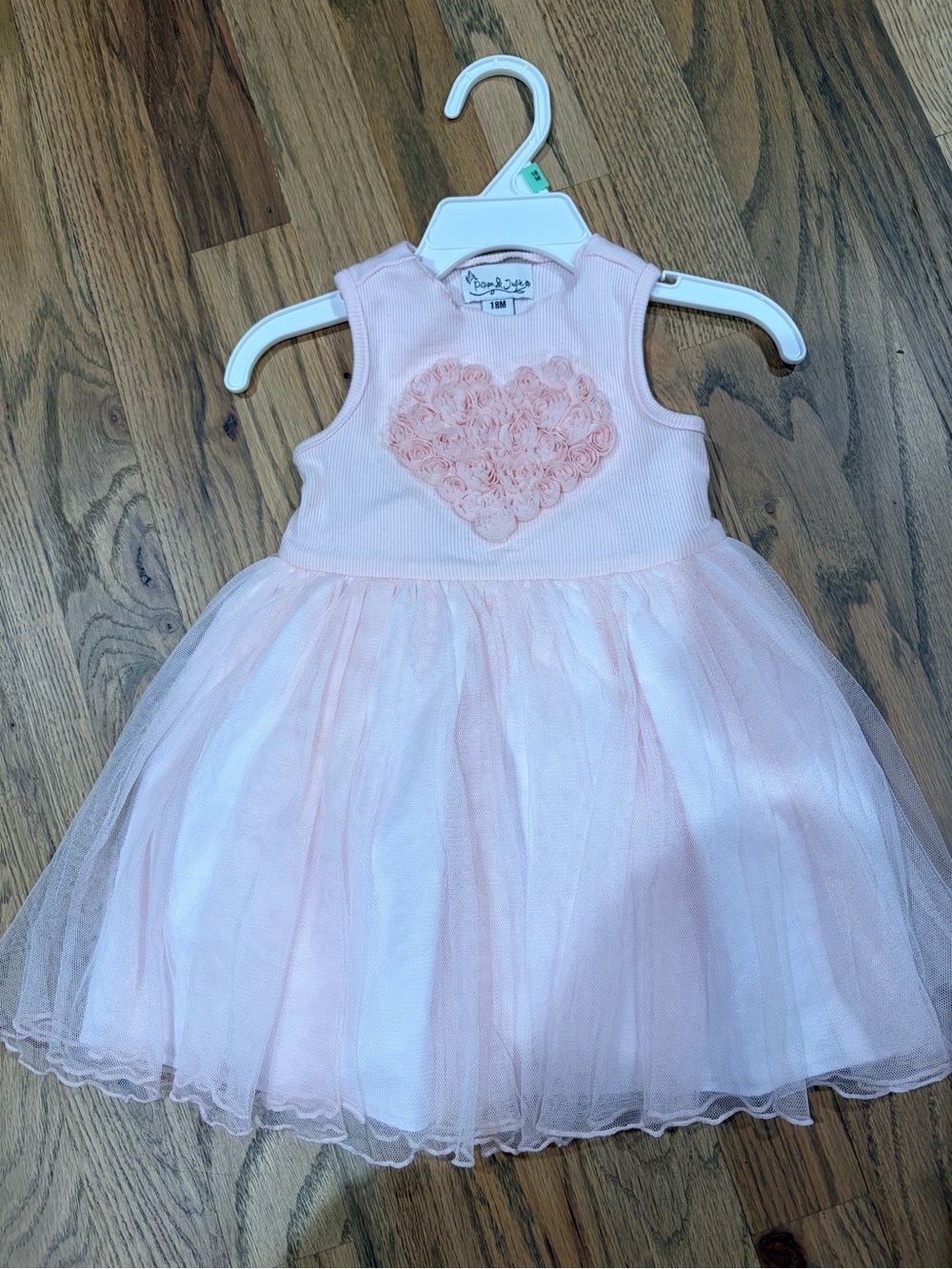 Pippa & Julie baby girl rose heart dress with tulle skirt